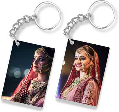 THE HATKE STORE Premium Custom Women Photo Keychain Rectangular Shape For Birthday P1 Key Chain
