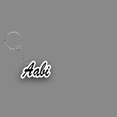 SY Gifts SYG Aabi Name Keychain White And Black Key Chain