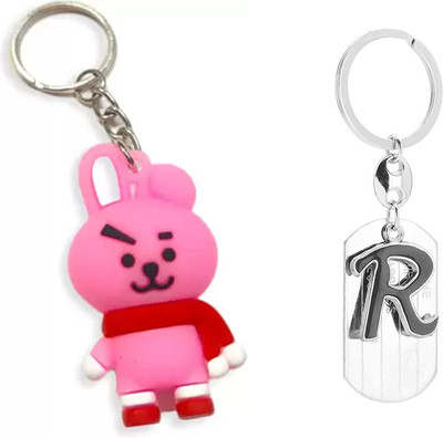 Newview COOKY R BLADE ALPHABET BTS Army Characters 3D Rubber Keychain and Keyring Key Chain