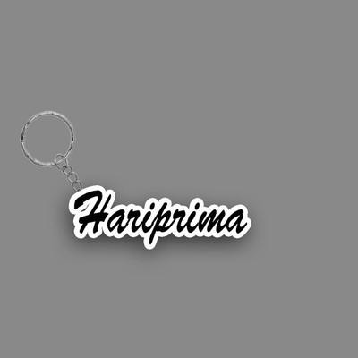 SY Gifts SYG Hariprima Name Keychain White And Black Key Chain