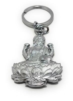 High Choice Lord Mahalaxshmi for Good Luck Wealth Silver Metal Key Chain