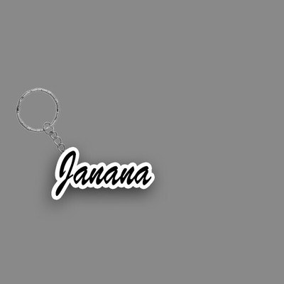 SY Gifts SYG Janana Name Keychain White And Black Key Chain
