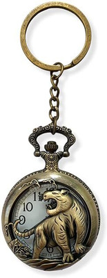 GKM Stylish Lion/Tiger Roar premium quality pocket watch keychain for boys & girls Key Chain