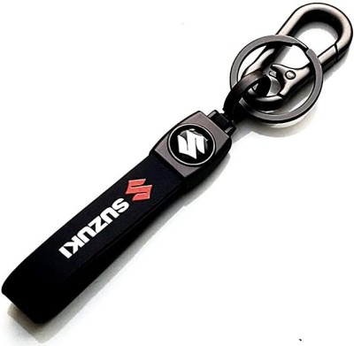 jbstationers Suzuki Car Black Premium Leather Key Chain COMPATIBLE With Bike&Scooter (SUZUKI) Key Chain