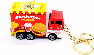 ADOREAL HAMBURGER FOOD TRUCK KEYCHAIN AND KEYRING WITH MOVABLE MOTION Key Chain