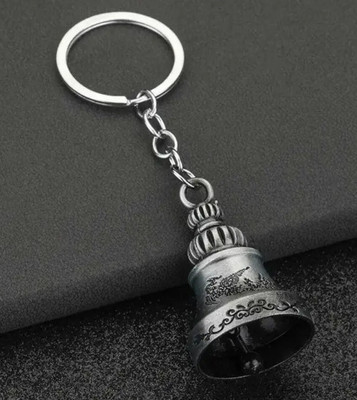 TheShinyPicks Guardian Bell Silver Keychain for Goodluck Blessing Tibetan Bell Key Chain Key Chain
