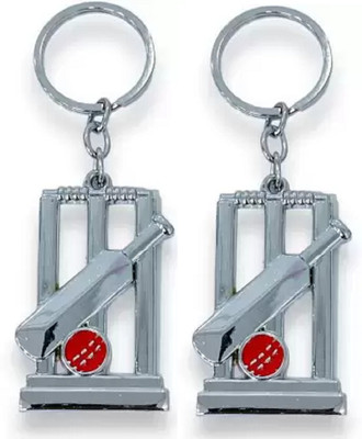 BIZOLO New Key Chain Wicket & Bat ( Pack Of 2 ) Key Chain