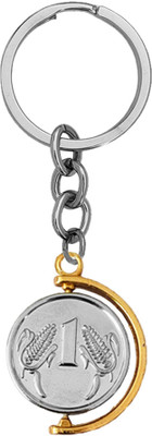 M Men Style One Rupee Coin Rotational Symbol Bikers Jewelry Keychain SKey2022582 Key Chain