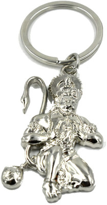 GIKH KeyChain_Lord Hanuman showing Rama in His heart Silver Key Chain