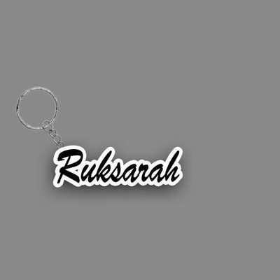 Prihit NEW_BBG Ruksarah Name Keychain White And Black Key Chain