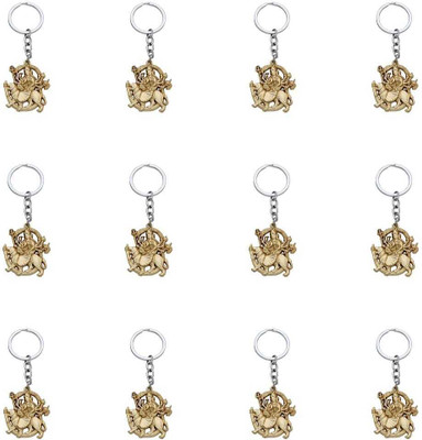BLESSINGS set of 12 Goddess Laxmi Gold Metal Keychains Key Chain