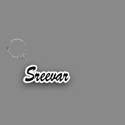 SY Gifts SYG Sreevar Name Keychain White And Black Key Chain