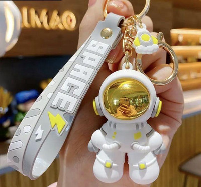 SRG Astronaut Keychain and Keyring with Strap Charm Grey Key Chain