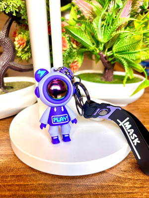 THEVIRAA 3D Astronaut Purple Cool Snap Hook Key Chain