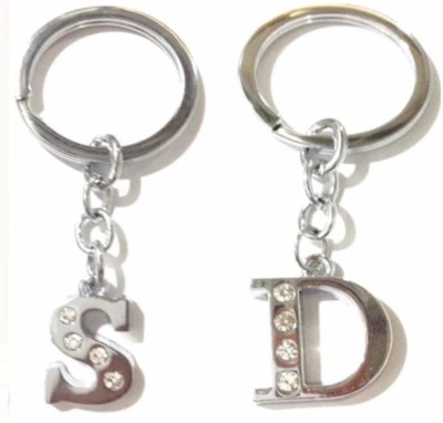 ROYALHUB Alphabet letter S and D for men women gift car bike keys Key Chain