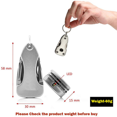 Taskin Multipurpose - Knife | Bottle Opener|Torch| Screwdriver| Key Chain Key Chain