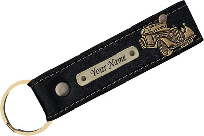 Savri Leather Keychain with Hook with Charm (Name & Charm) Key Chain