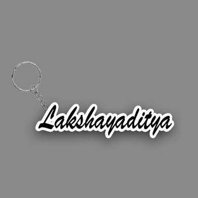 SY Gifts SYG Lakshayaditya Name Keychain White And Black Key Chain