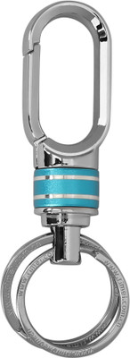 Techpro Omuda Premium Hook Locking Heavy Metal key ring for Bikes,Cars M- 8010 Blue Key Chain
