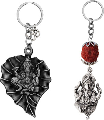 The Men Gift Lord Ganesha Om Metal Key Ring Keychain for Car, Bike & Office Shivkey591-620 Key Chain