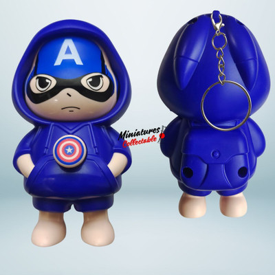 Miniatures Collectable Captain America Face Changing Expression Keychain – Super Cute Key Chain