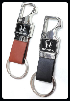 Jainzon 2 pcs Set of Leather Metal Opner Keychain for Honda Cars-S632_x171 Key Chain