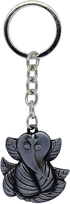 Deethyas Fashion Leaf Shape Ganesh Ganesha Ganpati Double Side Same View Hard Metal Key Chain