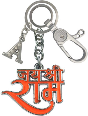 SHOKY LOOKS Jay Shree Ram Metal Perfect Quality With A Letter Stylish Locking Lock Key Chain