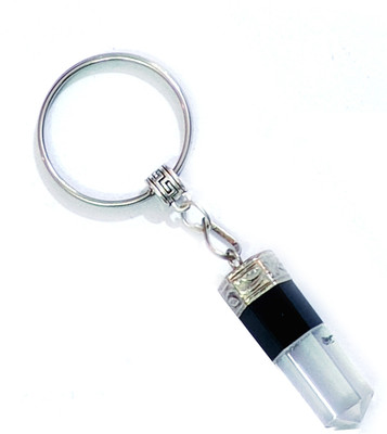 AIR9999 Clear Quartz And Black Tourmaline Key Chain Key Chain
