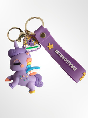 BotanicVibes 3D Cute unicorn silicone Keychain Key Chain