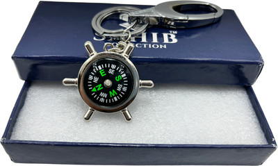 Sahib Collection Direction Compass Indicator with B Hook Metal Key Holder Pack-1 Key Chain