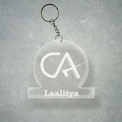 SY Gifts Chartered Accountant CA Design With Laalitya Name Key Chain