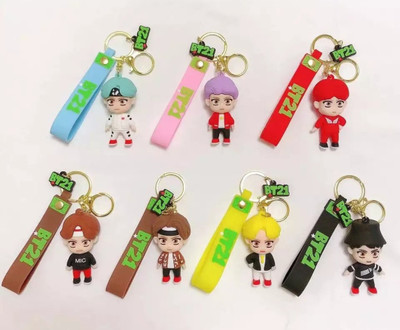 gtrp BTS Army Rubber Keychain for boys and girls stylish Keychain Set Of 7 Key Chain