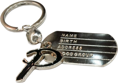swagtreg Alphabet P Metallic Good Quality Name Key Chain