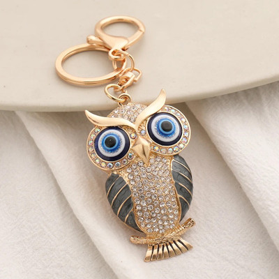 Auto Emporium Hub Grey Crystal Evil Eye Keychain Key Chain
