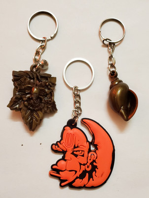 ShopTalk Brown shank and flip Ganesh with orange hanuman Key Chain