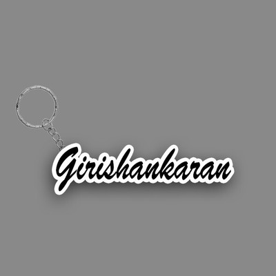 SY Gifts SYG Girishankaran Name Keychain White And Black Key Chain