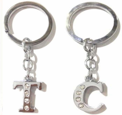 Newview Stylish Letter T C Simple Alphabet Key Ring Key Key Chain Key Chain