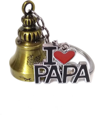 Meeko.com Lucky Guardian bell with I love papa key chain for men ,women and boys Key Chain
