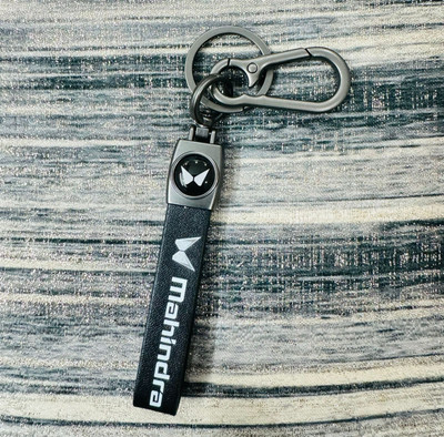 SHRI JI Leather and Metal Mahindra Keychain Key Chain