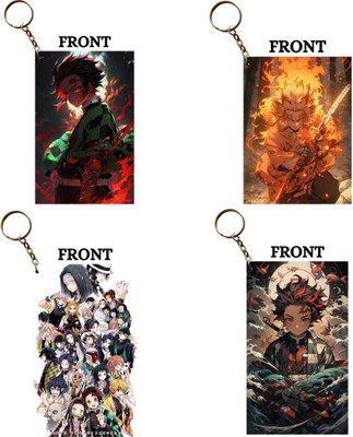 Hariyaali Enterprises LLP Demon Slayer TANJIRO RENGOKU AND MORE Unique Style 4 pcs Combo Key Chain