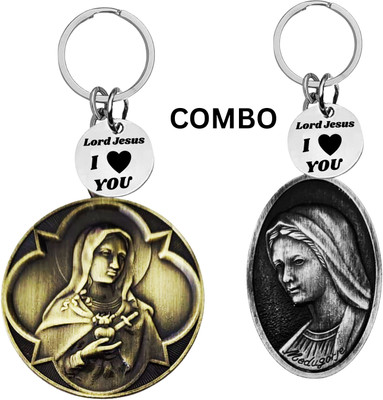 M Men Style Lord Jesus Keychain Combo– Sacred Heart Religious Keyring Set SkeyCom627-643 Key Chain