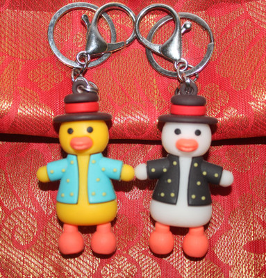 MAG BEE PVC snowman Combo white & yellow - 2 Pcs Key Chain