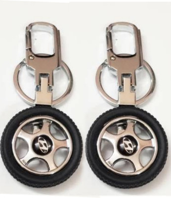JAINSON MARTIN Combo Rotating Tyre Keychains With Car Logo Key Chain
