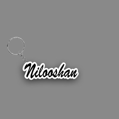 SY Gifts SYG Nilooshan Name Keychain White And Black Key Chain