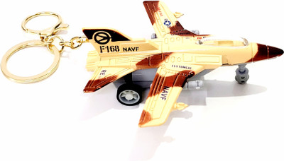 ADOREAL AEROPLANE KEYCHAIN AND KEYRING BROWN METALLIC Key Chain