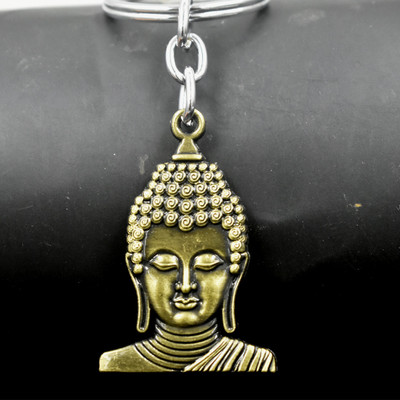 AFH Lord Bhagwan Buddha Metal Bronze Keychain for Car Bike Home Office Men & Women Key Chain