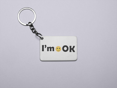 DOGAR ESSENTIALS I'm OK in Text- Printed Acrylic Keychains(Pack Of 2) Key Chain