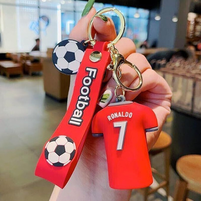 Suhavi Football & Cricket Player Ronaldo Messi Mbappe Virat or Dhoni 3D Rubber keychain Key Chain