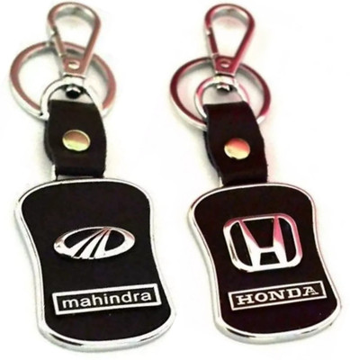 Jainsburys Combo of Mahindra Leather Keychain & Honda Logo Leather Keychain Key Chain